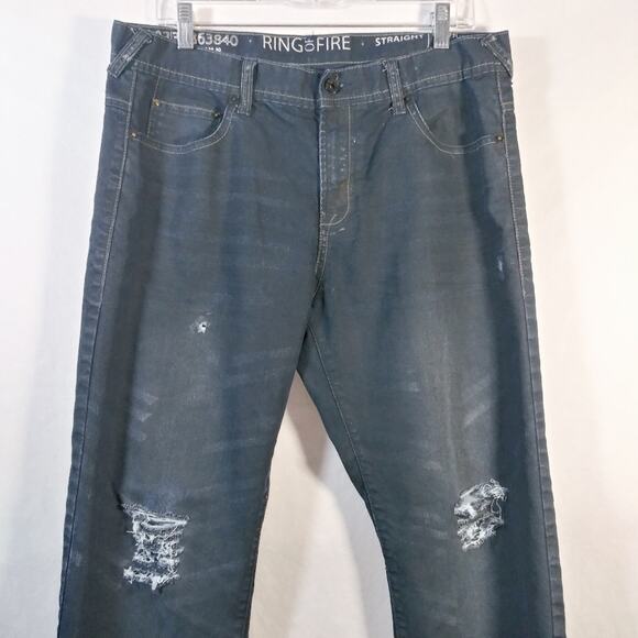 Ring Of Fire Straight Leg Jeans Oakhurst Dr Size 34X30 - Picture 3 of 11